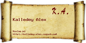 Kalledey Alex névjegykártya